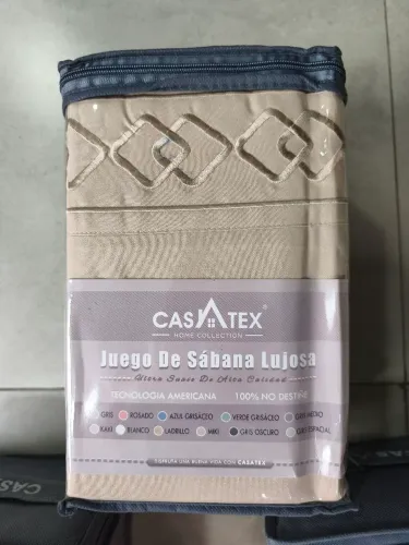 Jogo de lençóis Casa Tex luxo Hotel 4500 Fios 4 peças/ Algodão / côr Cáqui / Super Queen.