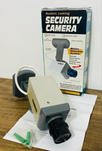 Câmera De Segurança Falsa Vintage Anos 90 - Na Caixa Sem Uso