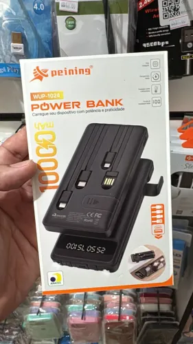 Carregador Portátil Kapnom - Preto de 10000mAh