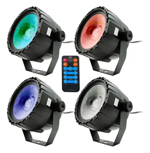 Kit Canhão led RGBW uv spot luz palco DMX  controle remoto 