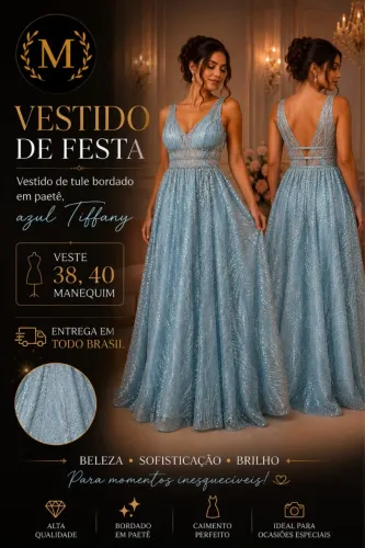 Vestido de festa usado somente uma vez 