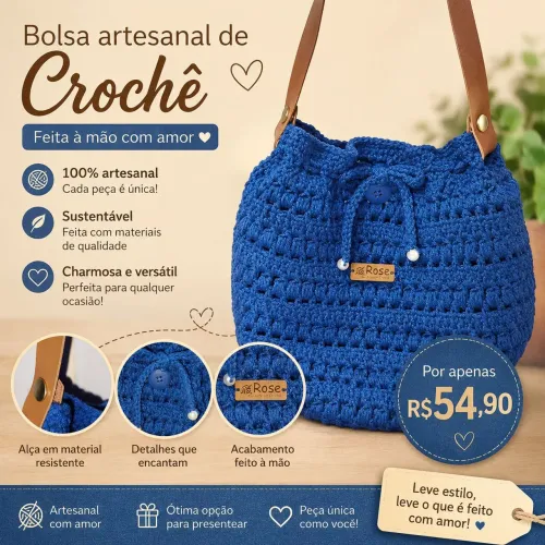 Bolsa Artesanal de Crochê
