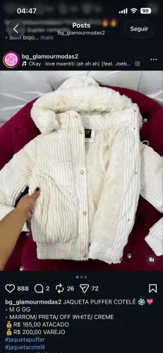 Jaqueta PUFFER feminina 