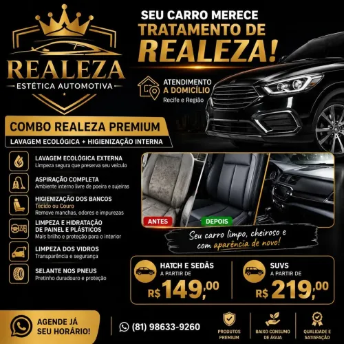 Lavagem Ecológica de Automóvel Premium 