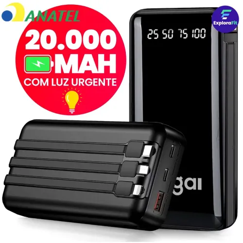 Power Bank 20.000 mah Bateria externa portátil carregador