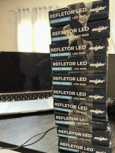 Kit 10 Refletor LED Slim Alta Potência | Iluminação Forte e Econômica