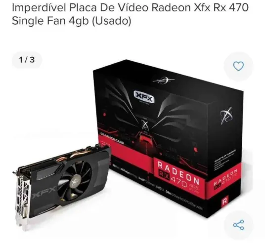 Vendo Placa de vídeo Rtx 470 *** Leia descrição por gentileza ***