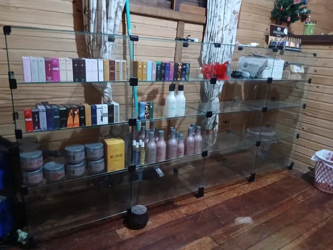Estante balcão expositor de vidro