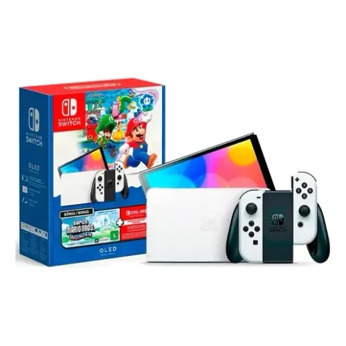 Nintendo Switch OLED 64GB + Super Mario Bros. Wonder + 3 Meses Nintendo Switch Online