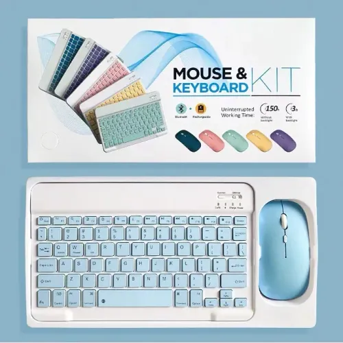 Teclado + Mouse Bluetooth Azul