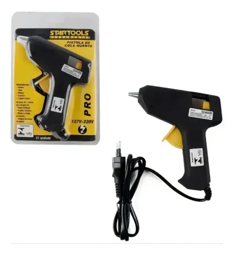 Pistola De Cola Quente Startools 15w Bivolt Cor Preto Diâmetro 11mm 127/220v