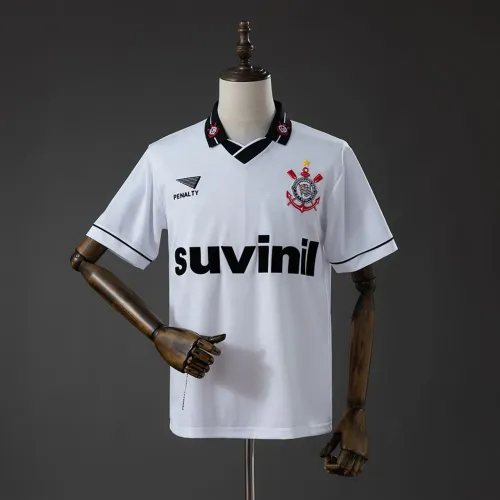 Camisa Corinthians Retrô Suvinil 1995 Branca Camurça - Home Clássica Pólo