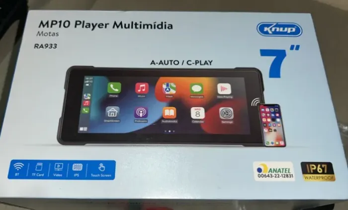 Multimidia 7 Polegadas Moto Carplay Android Auto Bluetooth