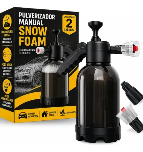 Pulverizador Borrifador Alta Pressão Snow Foam 2L Manual Profissional Com 2 Bicos Espuma A