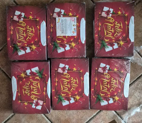 Sacola Natal - Tamanho G - 60 unidades Custom Box 