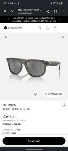 Óculos Ray ban original boyfriend reserve novo