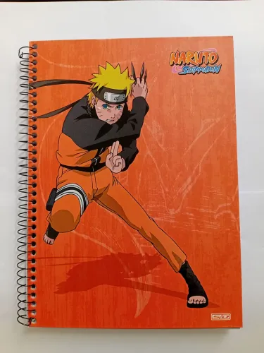 Caderno universitário espiral 1x1 Naruto Shippuden 80 folhas.