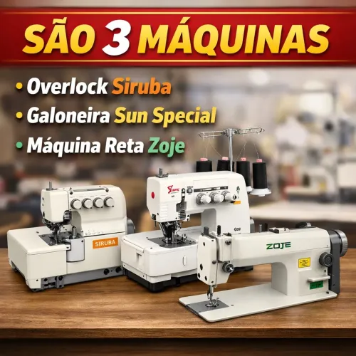 3 máquinas de costura profissionais