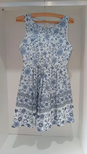 Vestido De Festa infantil - Floral Azul