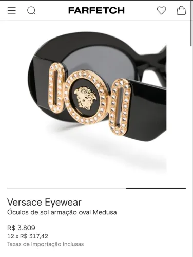 Óculos Versace medusa com strass