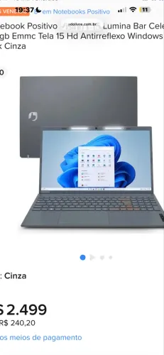 Notebook VISION 15 positivo (NOVO)