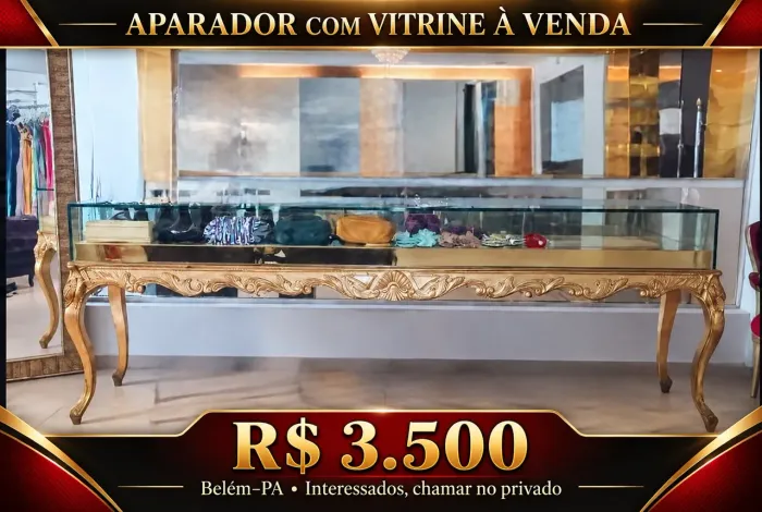 Venda de aparador com vitrine em vidro
