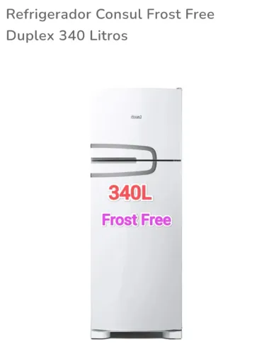 Geladeira Consul Frost Free 340L litros cor Branca + 127v + Nota + Garantia+ Cartão 12x!! 