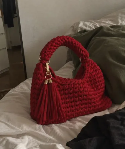 Bolsa de Crochê Artesanal Akane Vermelha | Sob Encomenda