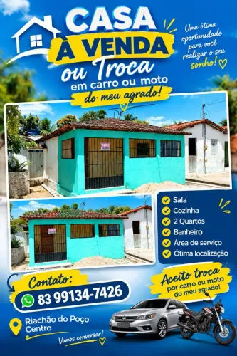 Casa pra vender ou trocar em carro ou moto do agrado