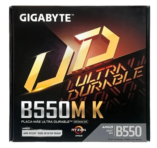 Placa Mãe Gigabyte B550M K - 6 Meses de Uso - BIOS p/ Ryzen 5000 (Somente Placa)