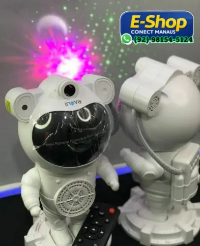 Projetor Astronauta Infantil Luz Noturna Galáxias Coloridas Relaxante - Mil coisas