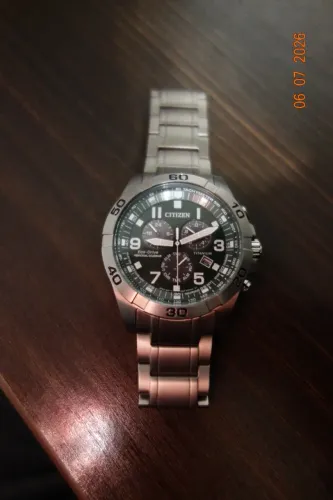 Relógio Citizen Brycen Chronograph 43mm verde Titânio