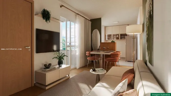 Apartamento para Venda em Palhoça, Bela Vista, 2 dormitórios, 1 banheiro, 1 vaga