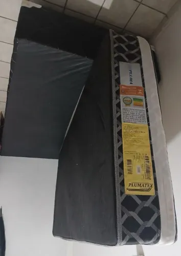 Cama box isopluma plumatex de solteiro.