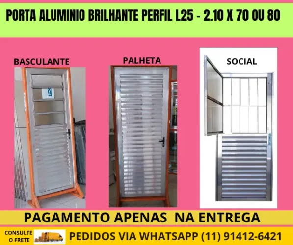 porta de aluminio sd2 perfil 25