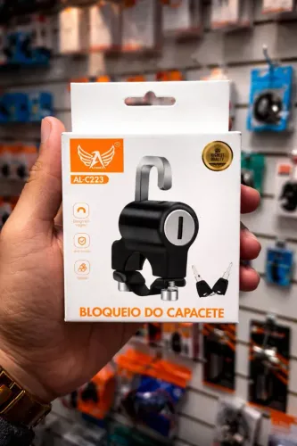Cadeado para capacete moto