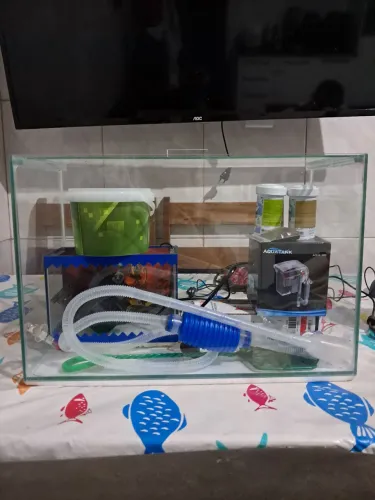 Aquário Completo - filtro, aquecedor, termômetro etc.
