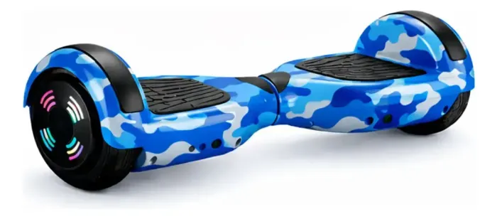 Hoverboard Skate Elétrico Com Led 6.5 Led Diversas Cores Azul Camuflado