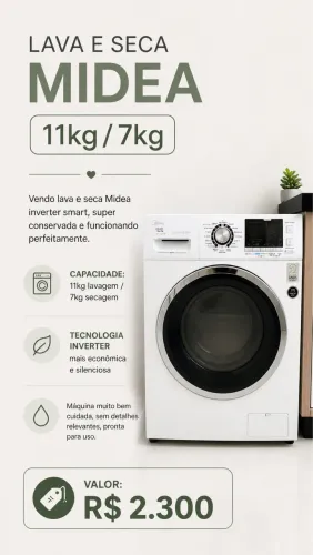 Máquina Lava e Seca Midea