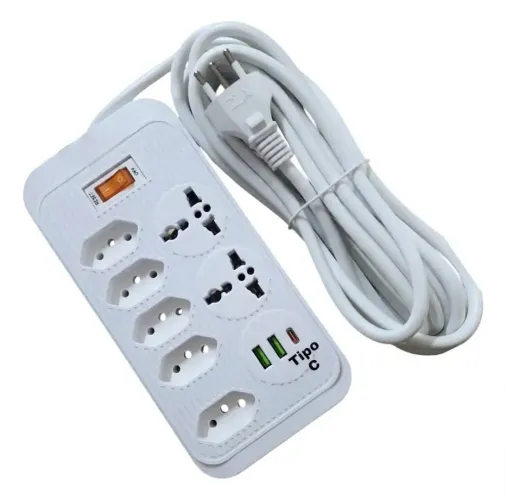 Extensão Filtro De Linha Régua Tomada Universal Usb Tipo C