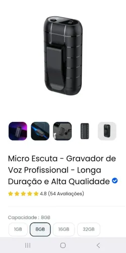 Gravador de Voz Profissional Portátil - Longa Duração e Alta Qualidade