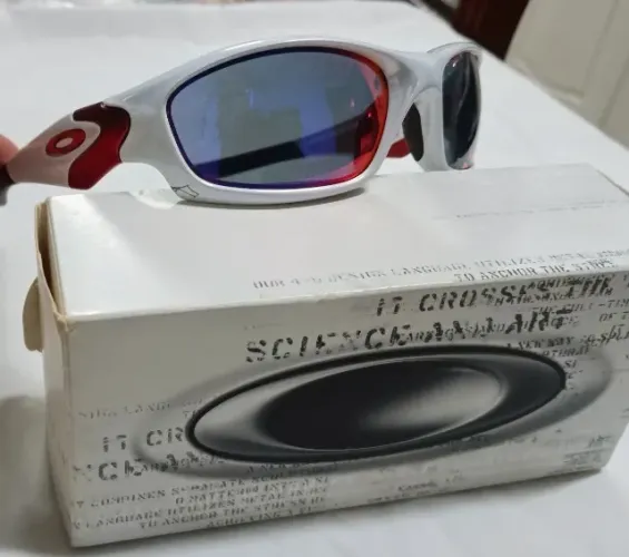 Óculos Oakley Straight Jacket 2.0 - White Chrome / Red Iridium (RARIDADE)