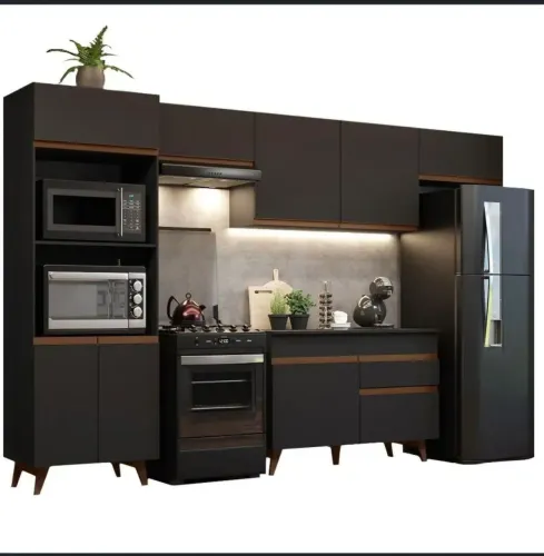 Cozinha Completa Preta NOVA - 5 Peças