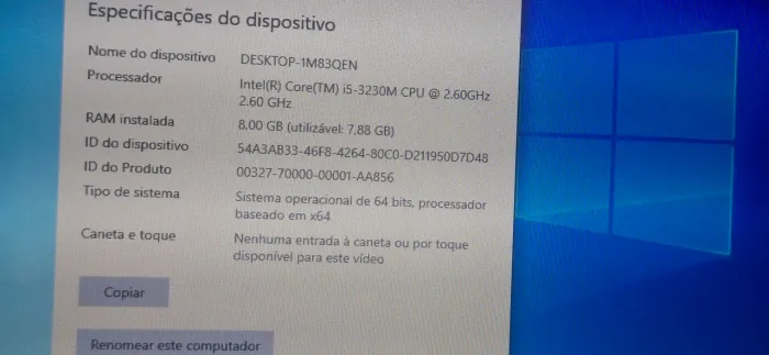 Notebook i5 3 geração 2.60 ghz