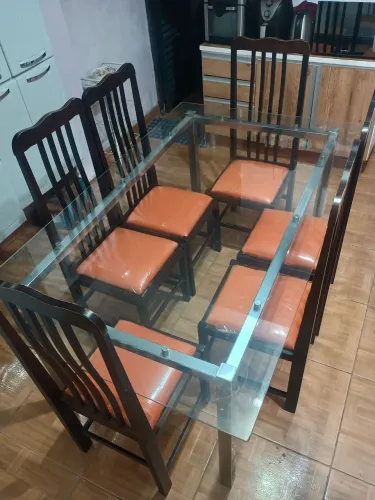Mesa de vidro 6 lugares