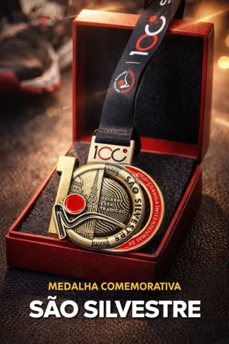 Medalha histórica comemorativa 100ª Corrida de São Silvestre