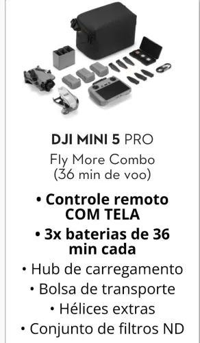 Mini Drone mini 5Pro novo tela e 3 baterias