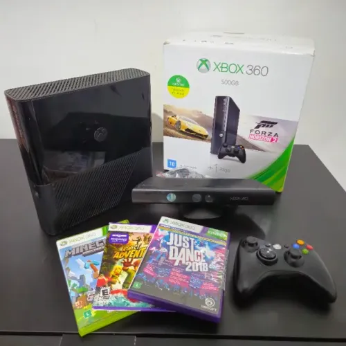 Xbox 360 Desbloqueado 500GB + Loja Grátis (1500+ Jogos) Na Caixa - Impecável