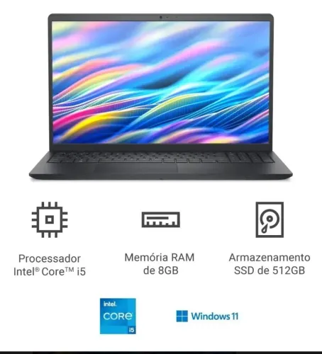 Notebook Dell Inspiron 15 Intel Core i5 8GB RAM 512GB SSD