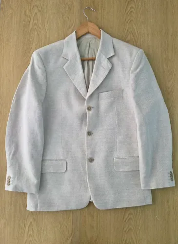 blazer linho misto fazzolin uomo areia 46m